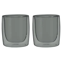2-pc Tumbler Glass Set - Smoke Grey, Double Wall