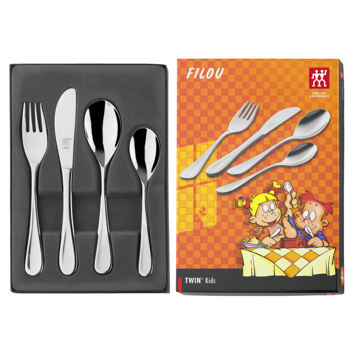 4-pc TWIN Kids Filou Flatware Set, 18/10 Stainless Steel