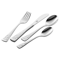 4-pc TWIN Kids Teddy Flatware Set, 18/10 Stainless Steel