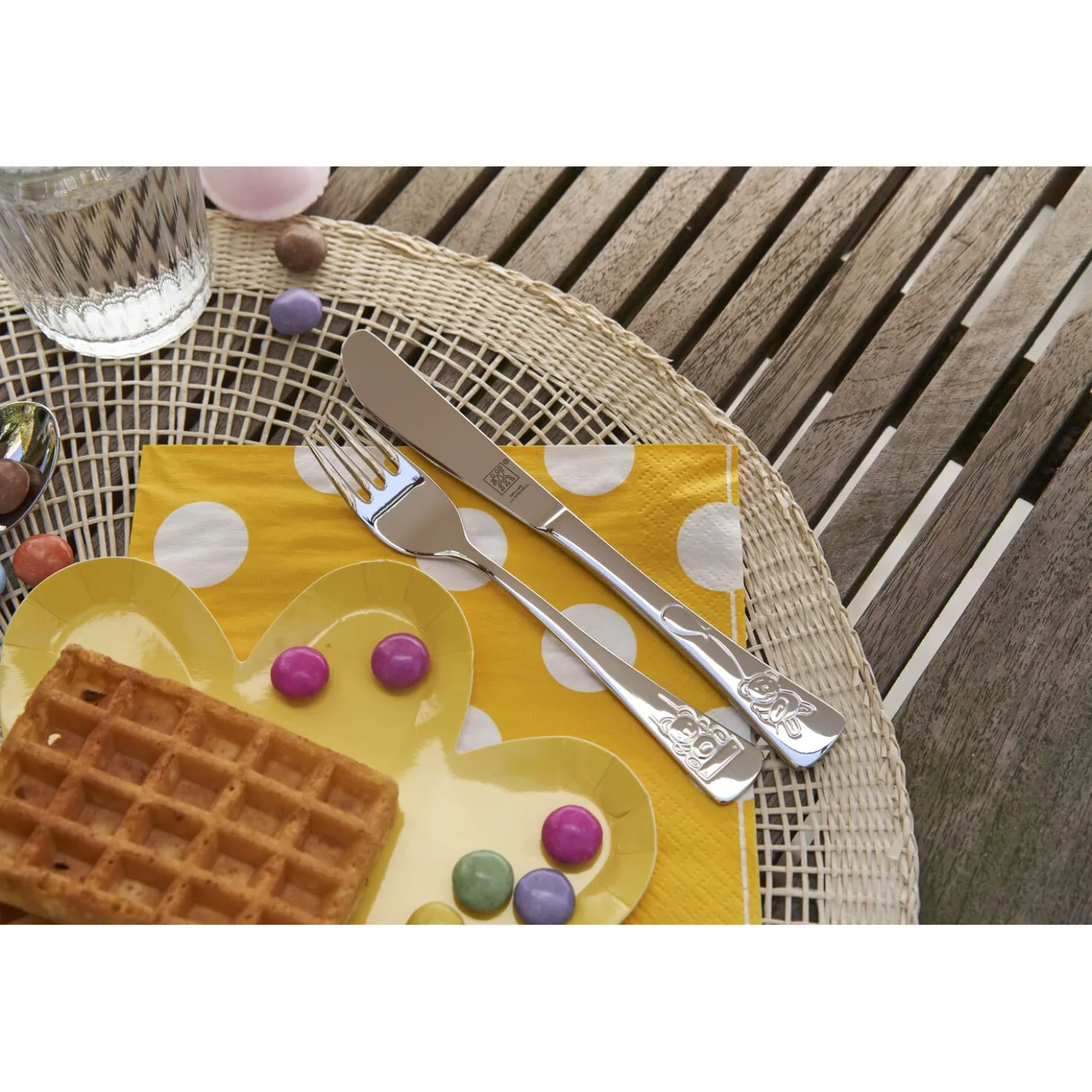 4-pc TWIN Kids Teddy Flatware Set, 18/10 Stainless Steel