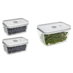 3-pc, Vacuum Box Set, Glass, Grey