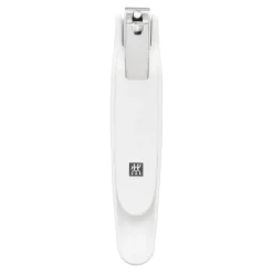 Pedicure nail clippers with nail catch, stainless steel | white
