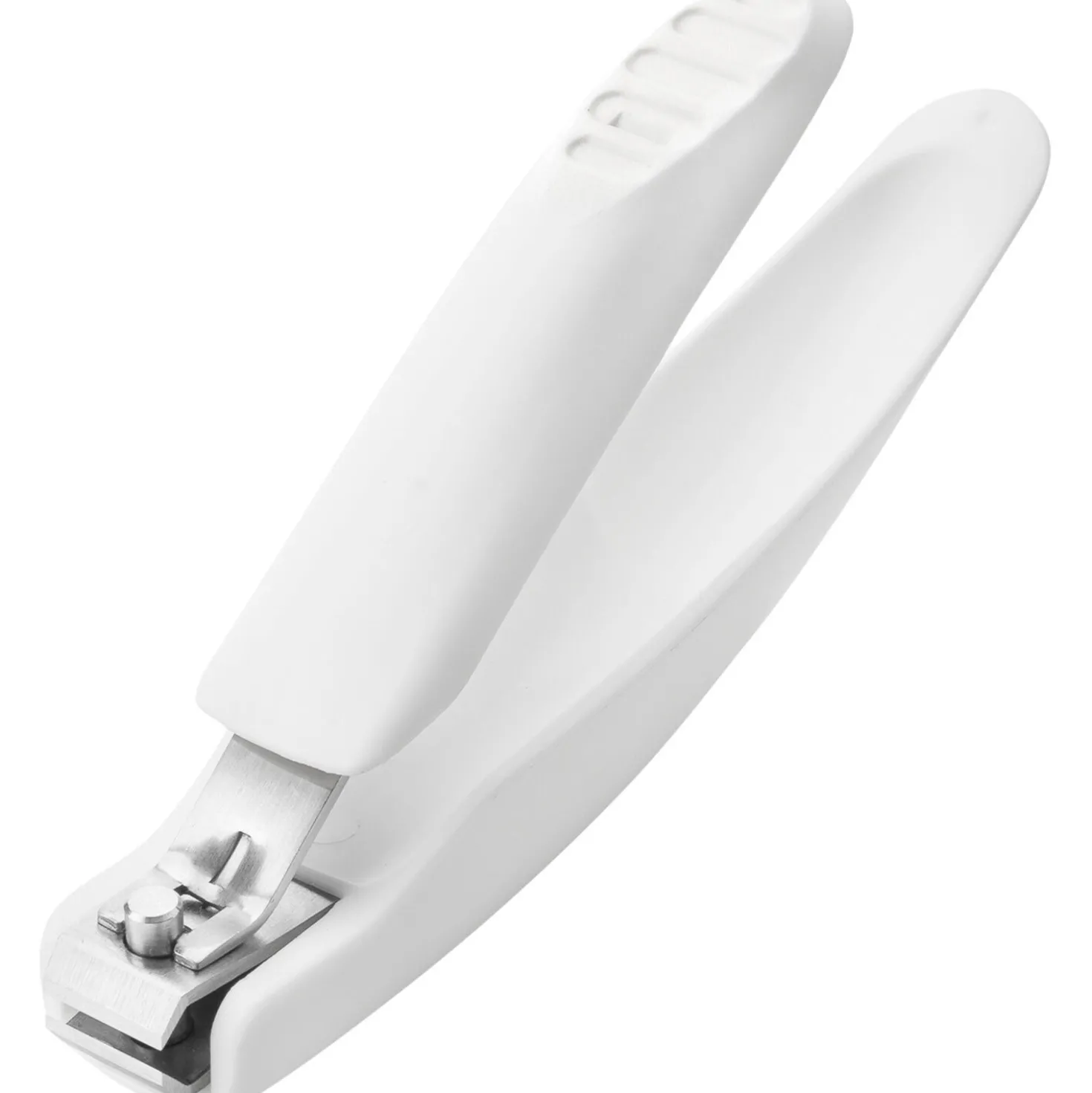 Pedicure nail clippers with nail catch, stainless steel | white