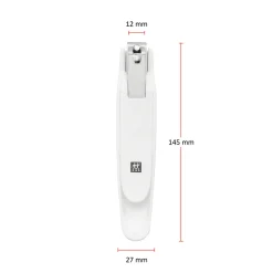 Pedicure nail clippers with nail catch, stainless steel | white
