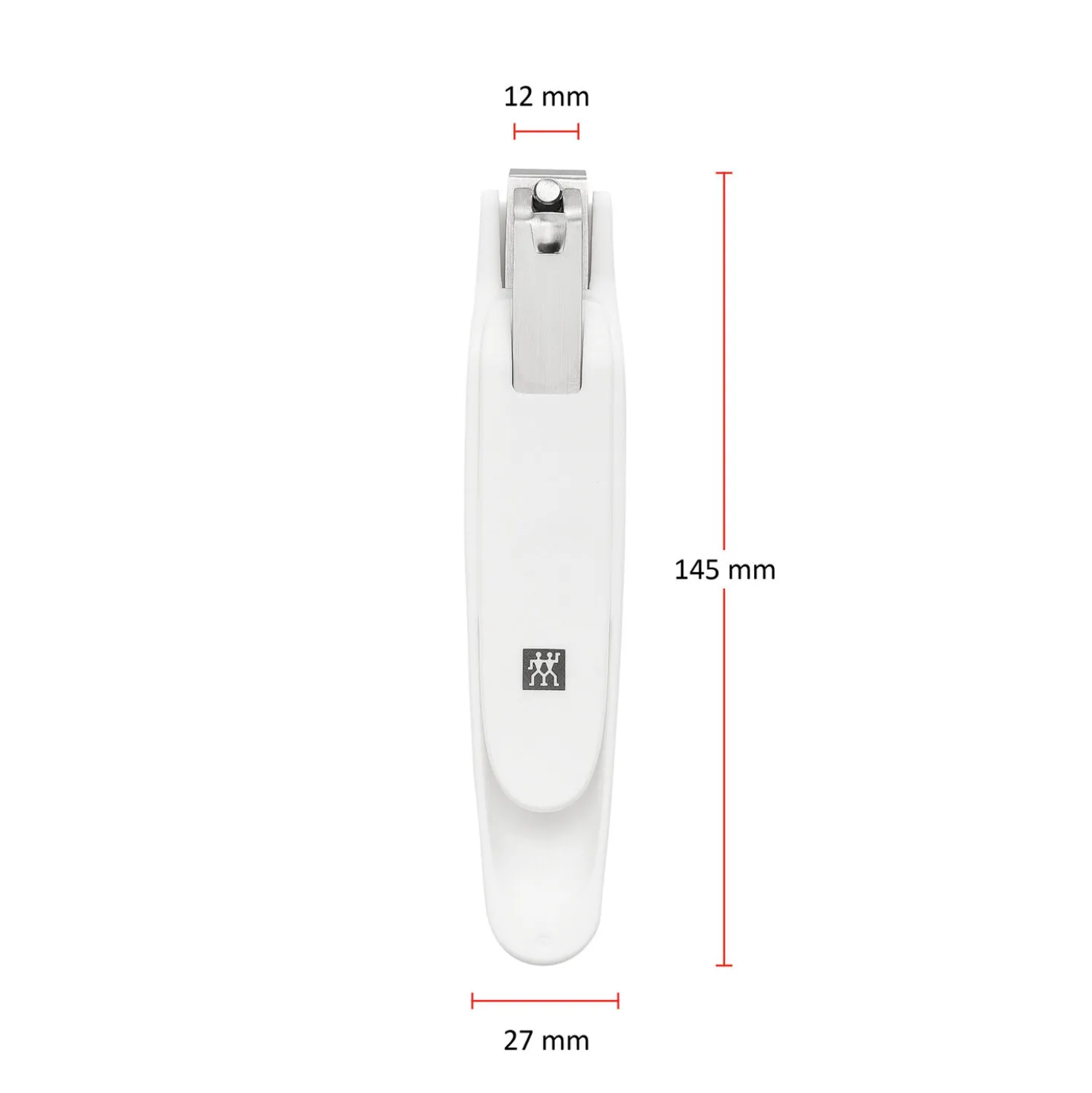 Pedicure nail clippers with nail catch, stainless steel | white
