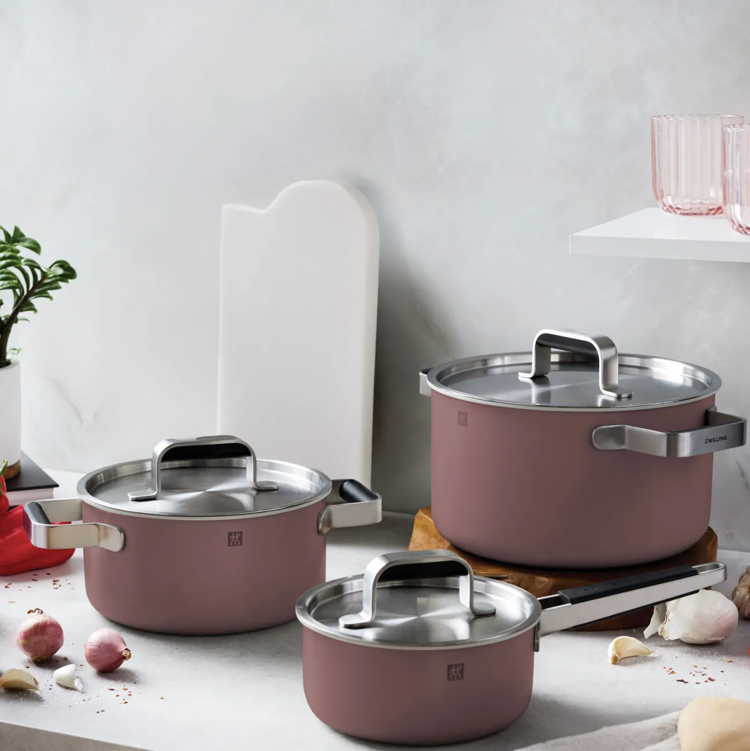 Pots and pans set, 8-pc, 18/10 Stainless Steel
