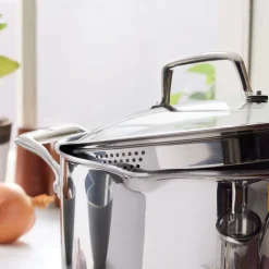 Pots and pans set, 10-pc, 18/10 Stainless Steel, Ceramic coating