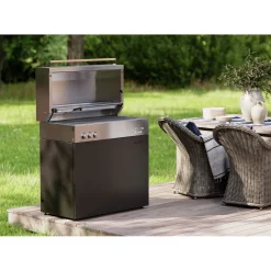 Propane gas grill, black matte