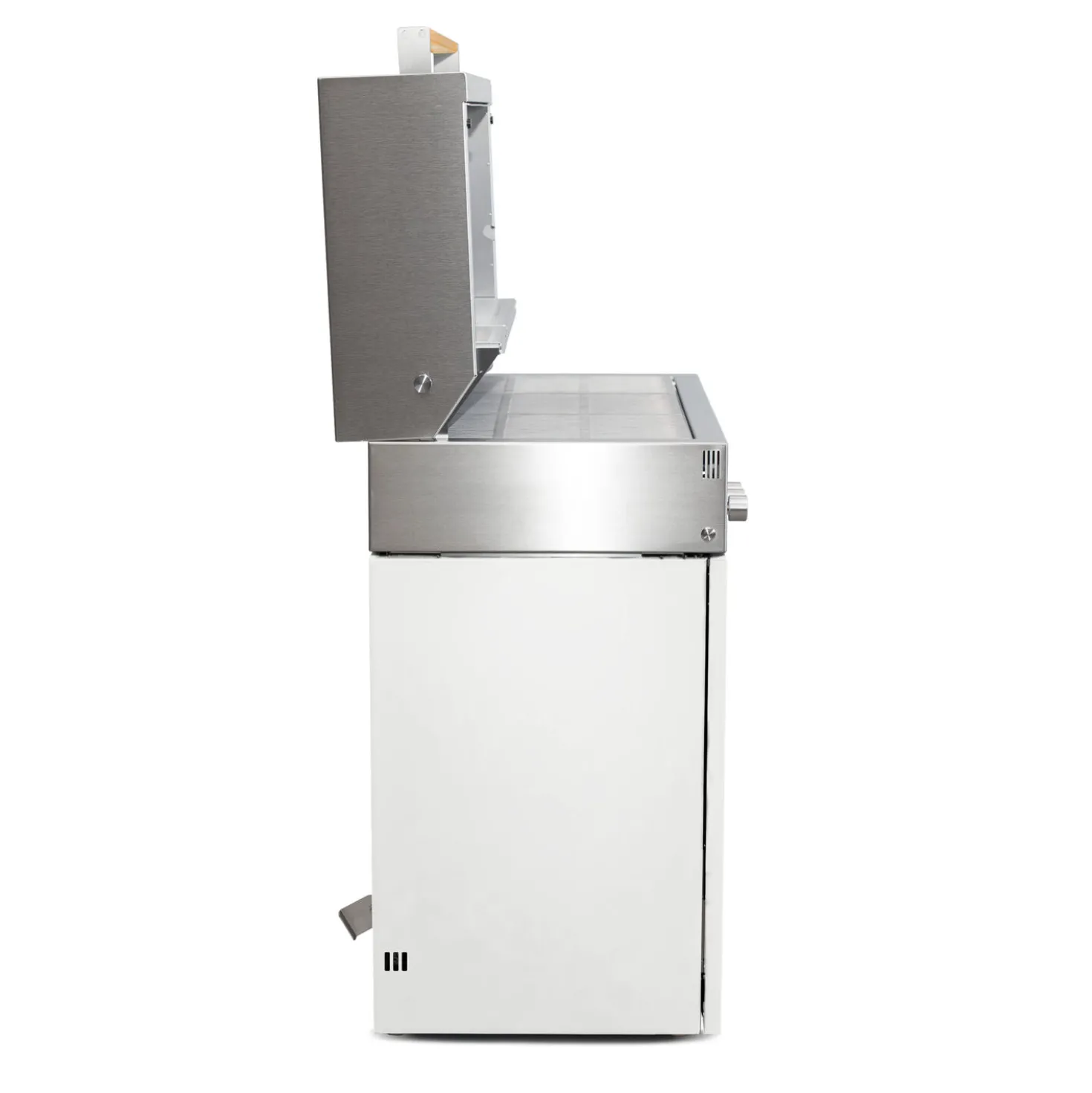 Propane gas grill, ivory-white