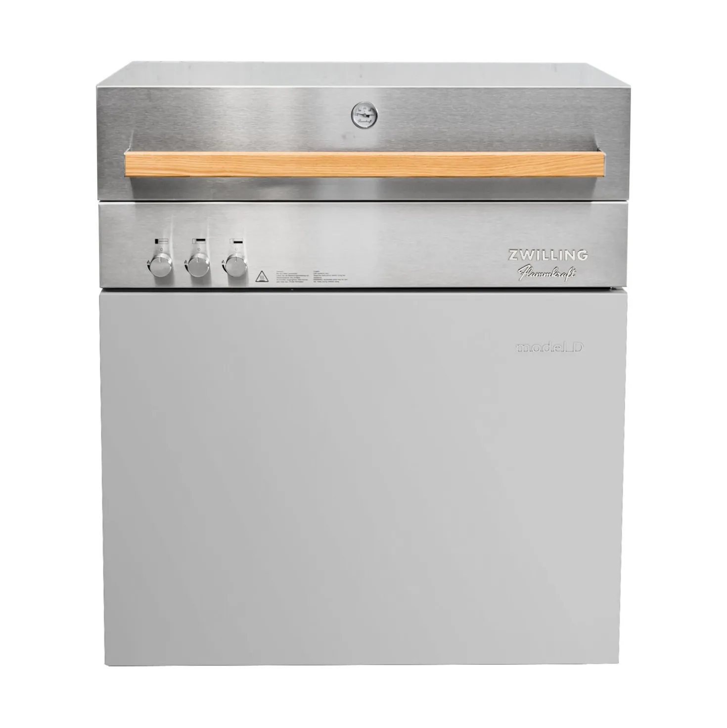 Propane gas grill, light grey
