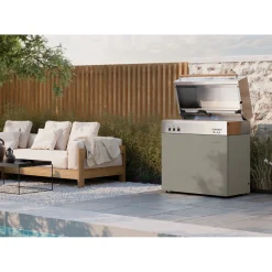 Propane gas grill, taupe