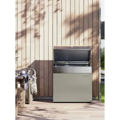 Propane gas grill, taupe