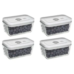 S / 4-pc, Vacuum Box Set, Glass, Grey