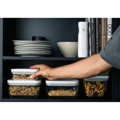 S, Vacuum Container, Glass, Grey