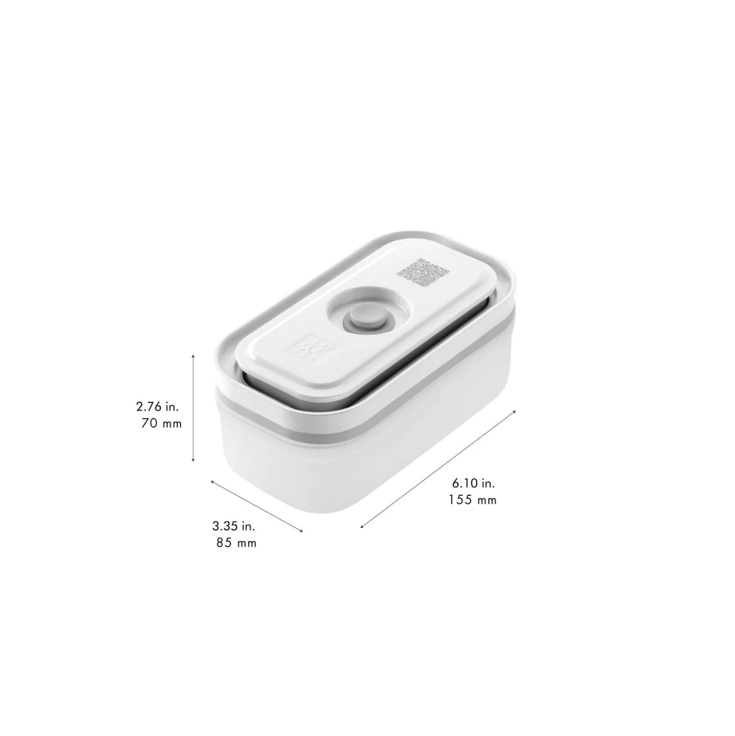 S, Vacuum Container, Plastic, Semitransparent-grey