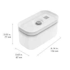 S, Vacuum Lunch Box, Plastic, Semitransparent-grey