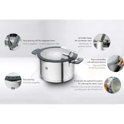 Sauce pan, 1.6 qt, stainless steel