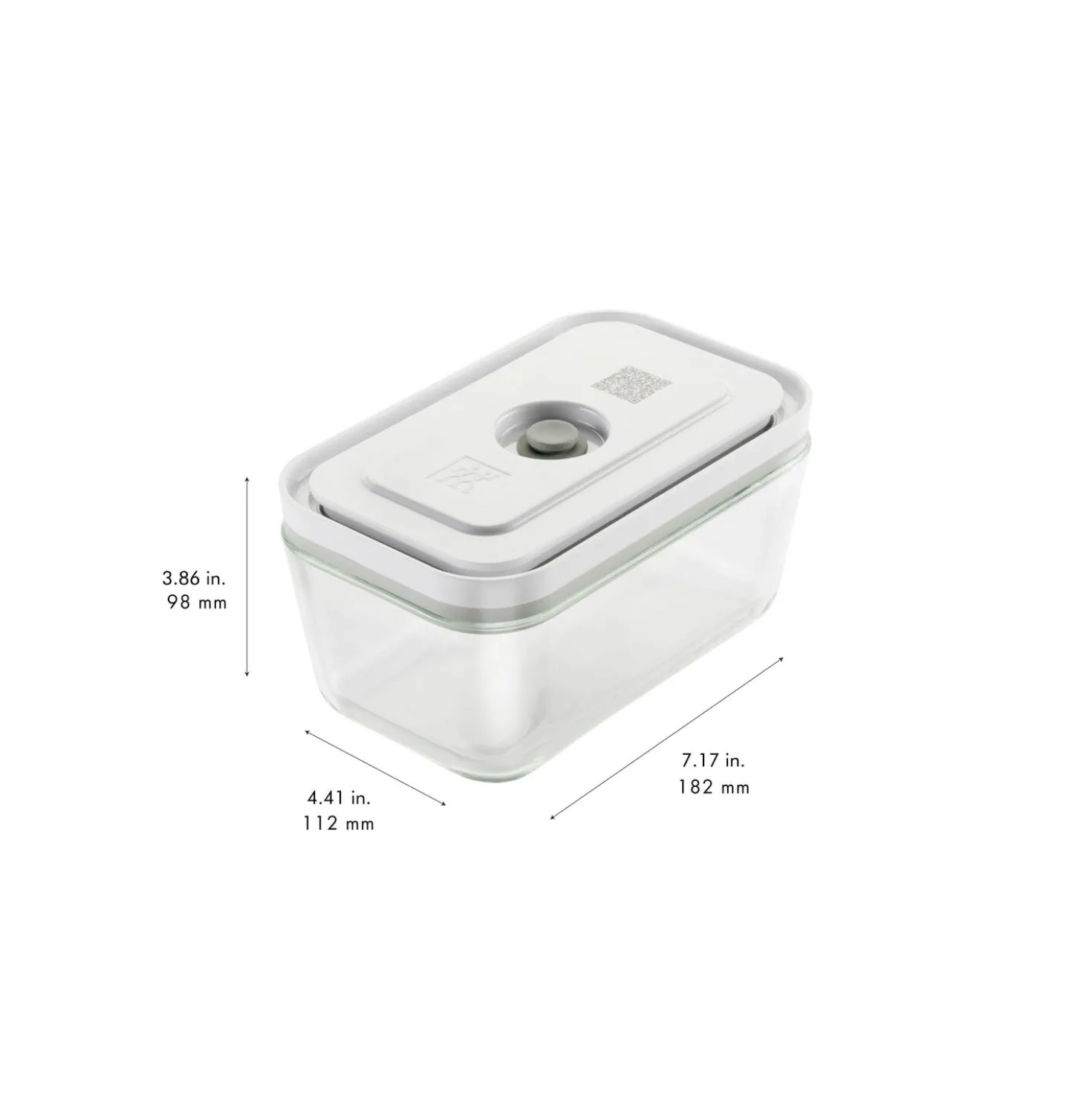 S/M/L / 3-pc, Vacuum Container Set, Glass, Grey