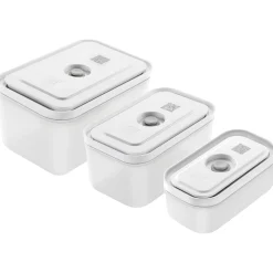 S/M/L / 3-pc, Vacuum Container, Plastic, Semitransparent-grey