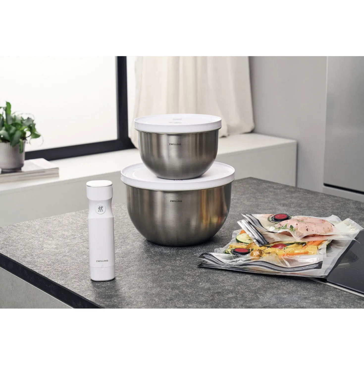 stainless steel / M/L Vacuum Starter Set, 9-pc