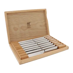 Stainless Steel Steak Knife Set with Wood Presentation Case , 8-pc