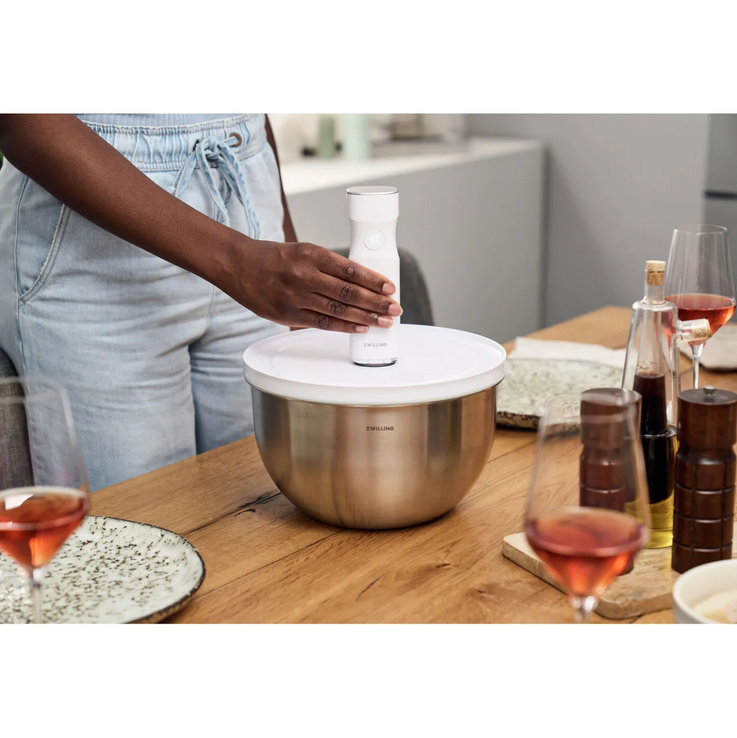 Vacuum bowl L / 24 cm, stainless steel, silver
