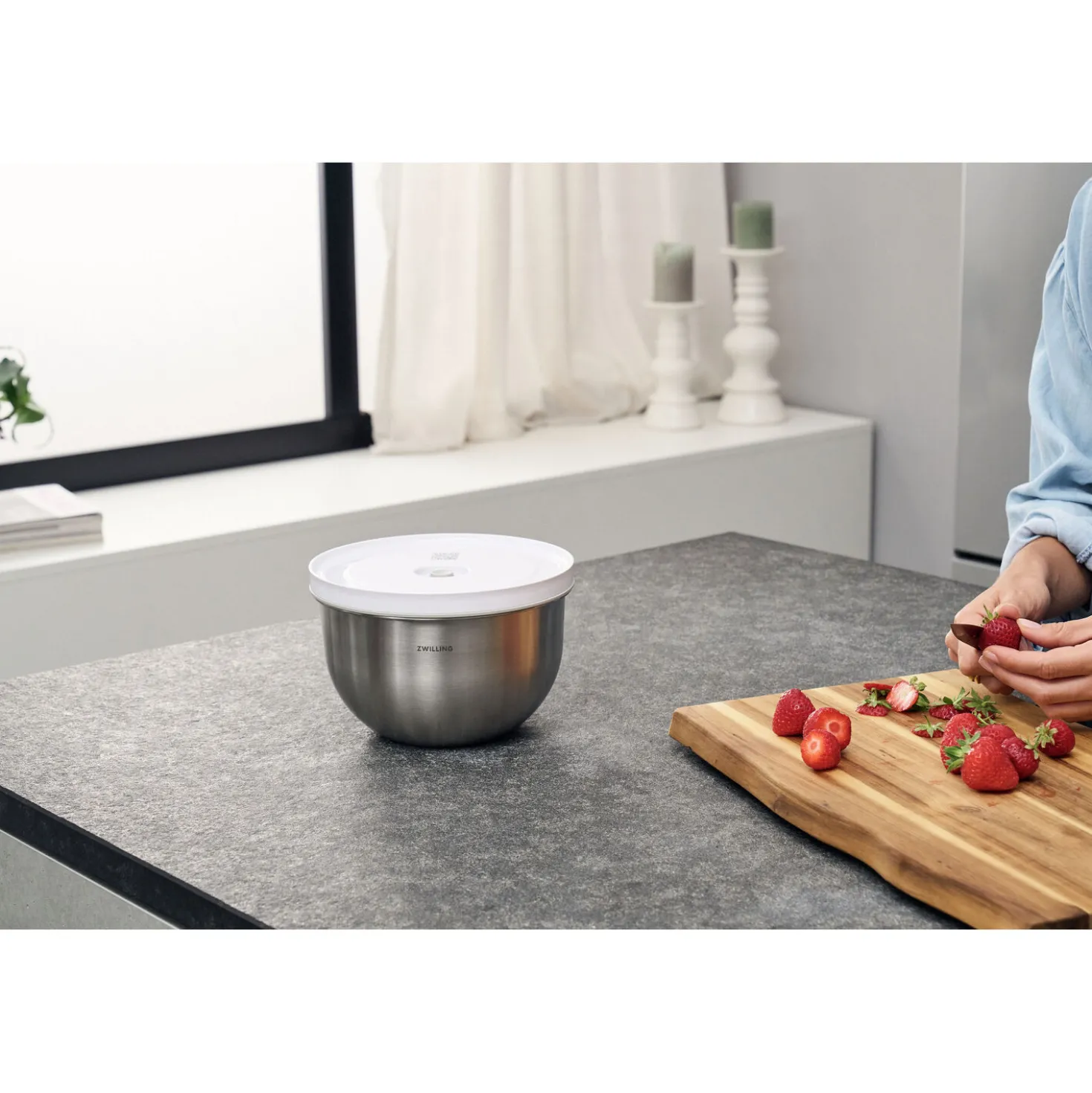 Vacuum bowl M / 18 cm, stainless steel, silver