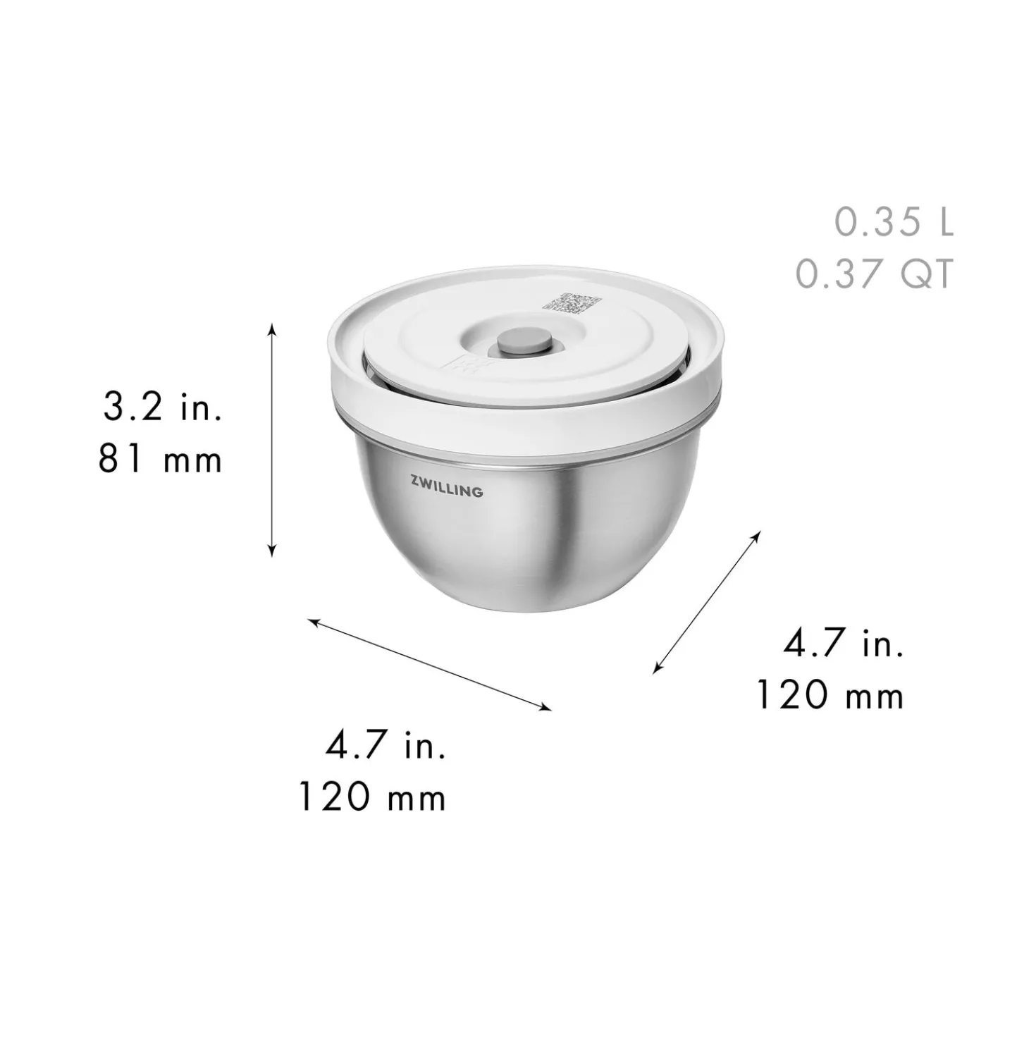 Vacuum bowl S / 12 cm, stainless steel, silver