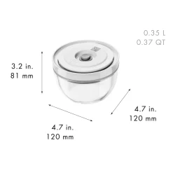Vacuum bowl set S/M/L / 6-pc, glass, transparent-white