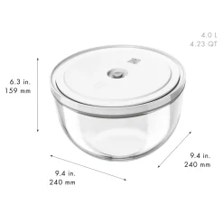 Vacuum bowl set S/M/L / 6-pc, glass, transparent-white