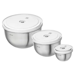 Vacuum bowl set S/M/L / 6-pc, stainless steel, silver-white