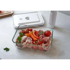 Vacuum Fridge Container, Glass, Grey