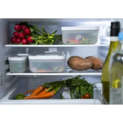 Vacuum Fridge Container, Plastic, Semitransparent-grey