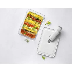 Vacuum Gratin Dish, Glass, Grey
