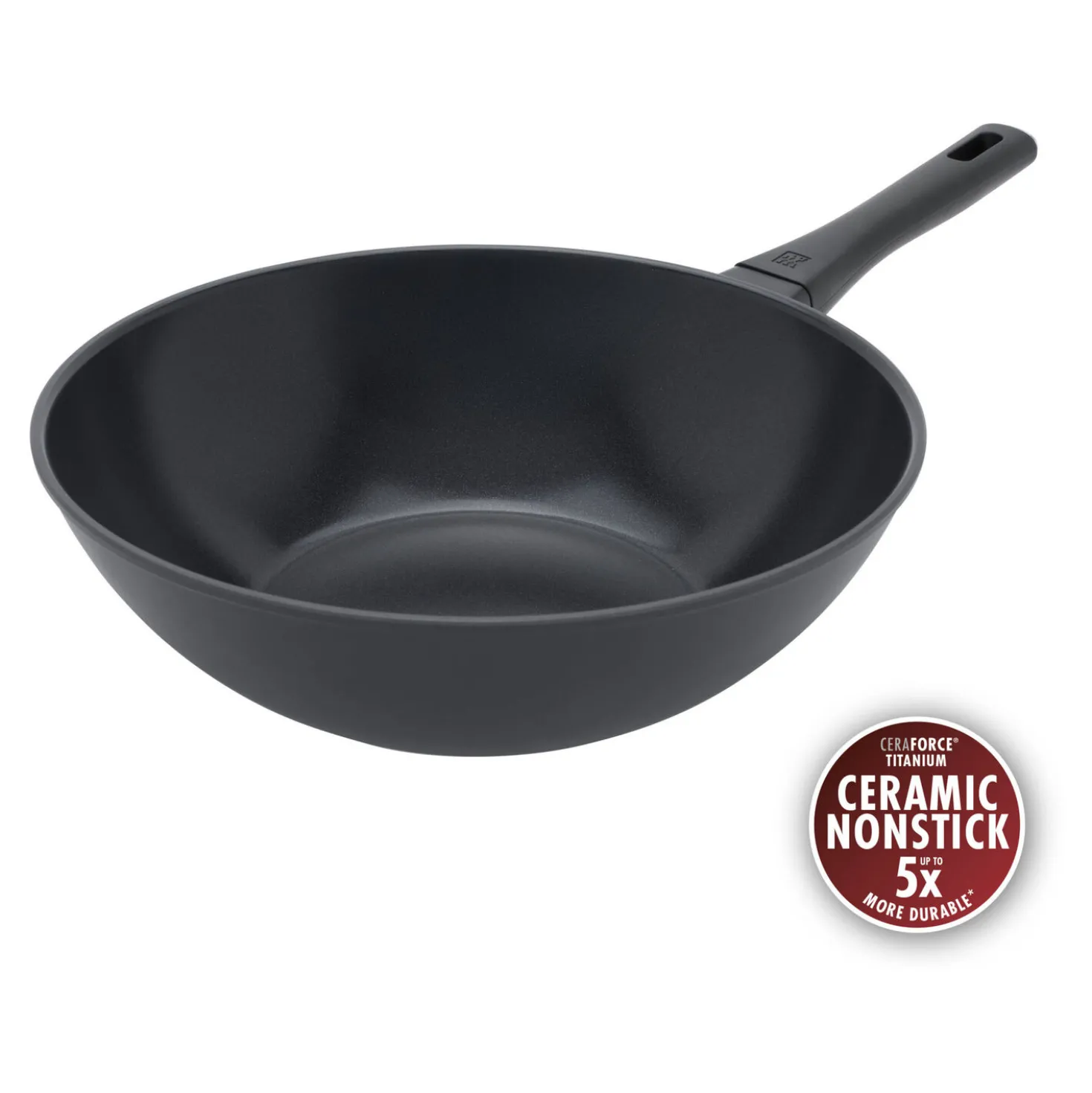 Wok, 12 inch, aluminum, Titanium-reinforced ceramic non-stick coating