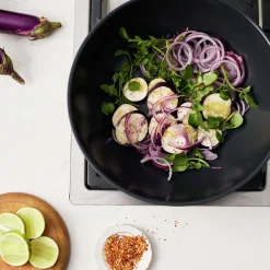Wok, 12 inch, aluminum, Titanium-reinforced ceramic non-stick coating