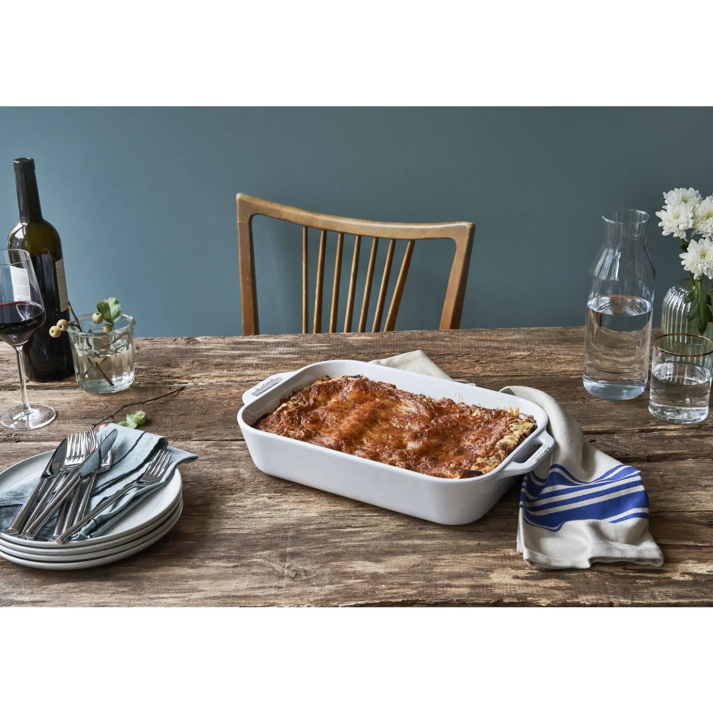 13-x 9.5-inch, Rectangular, Baking Dish, White