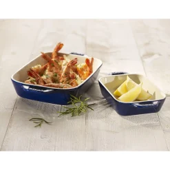 7.5-x 6.5-inch, Rectangular, Baking Dish, Dark Blue